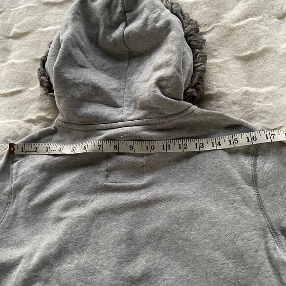 🔥Aeropostale Y2K Faux Fur Hood Sequins Spell Out Full Zip Gray Sweatshirt Sz XL - Picture 16 of 16